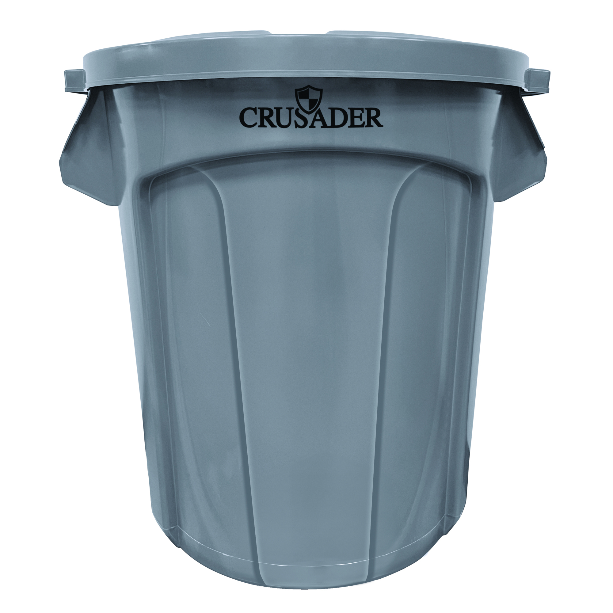 Quantum Storage Crusader Heavy-Duty Utility Container — 20 Gal., 19.5in. Dia. x 22.9in. H, Polyethylene, Gray, NSF, Model# CTC-20GY